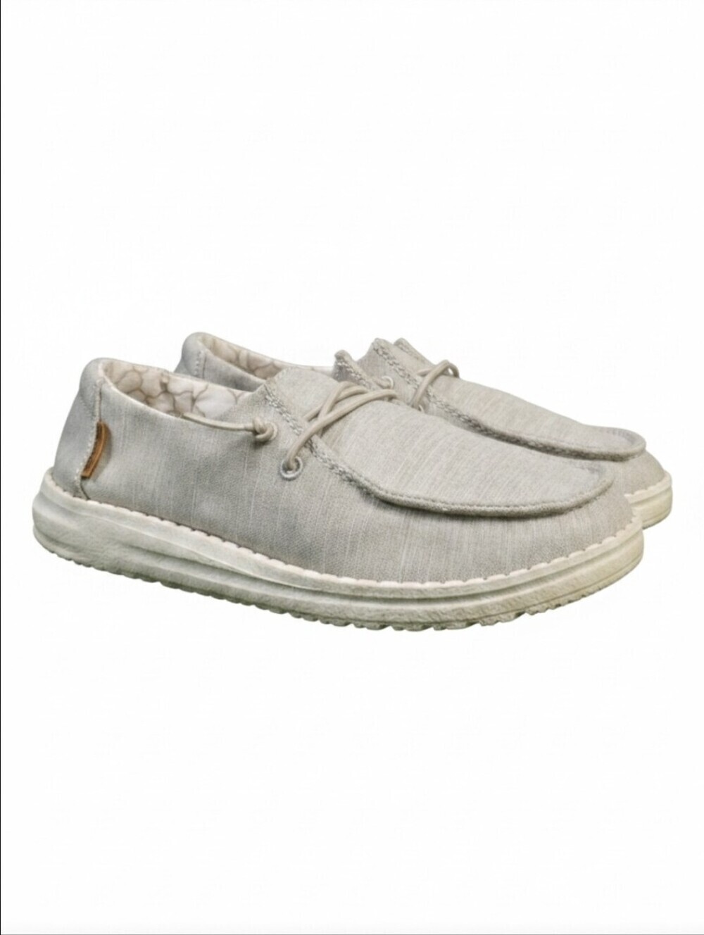 HEY DUDE | WENDY LITTLE GIRLS LINEN CANVAS SLIP-IN LOAFERS